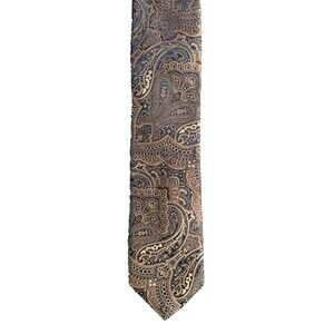 Jos A Bank 1905 Silk Tie Brown Blue Paisley 3x59 Mens Classic Necktie
